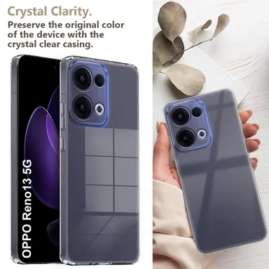 Soft Silicon Scratch Resistant Clear Case for Oppo Reno 13 5G | Transparent Slim Protective Cover  thumbnail 1