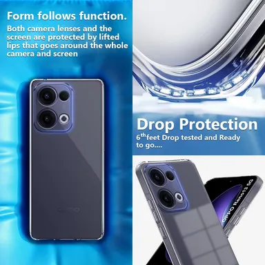Soft Silicon Scratch Resistant Clear Case for Oppo Reno 13 5G | Transparent Slim Protective Cover  thumbnail 2