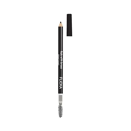 FLiCKA Rule With Brows Eyebrow Pencil | Black | Long-lasting Waterproof & Smudge-proof Brow Definer with Spoolie | 1.2 g Natural Finish image 1