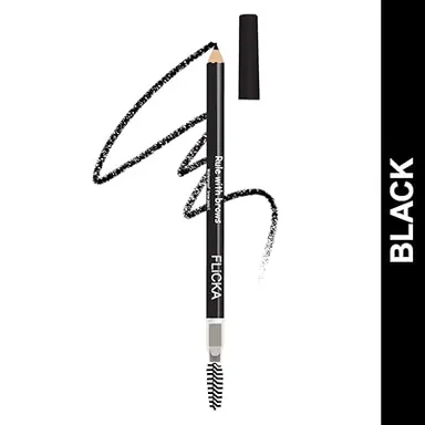 FLiCKA Rule With Brows Eyebrow Pencil | Black | Long-lasting Waterproof & Smudge-proof Brow Definer with Spoolie | 1.2 g  Natural Finish thumbnail 1