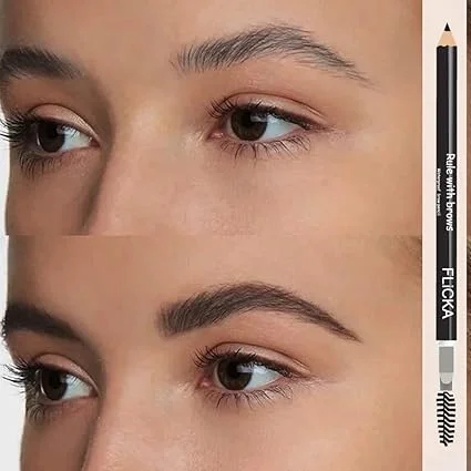 FLiCKA Rule With Brows Eyebrow Pencil | Black | Long-lasting Waterproof & Smudge-proof Brow Definer with Spoolie | 1.2 g Natural Finish image 4