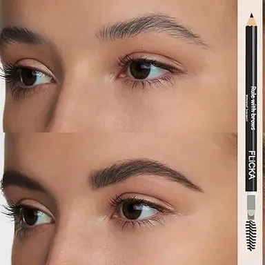 FLiCKA Rule With Brows Eyebrow Pencil | Black | Long-lasting Waterproof & Smudge-proof Brow Definer with Spoolie | 1.2 g  Natural Finish thumbnail 3