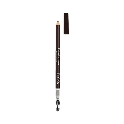 FLiCKA Rule Brow Pencil | Long-lasting Eyebrow Pencil with Spoolie | Natural-Looking Define & Blend | Brown | 1.2g | Perfect for Daily Use image 1