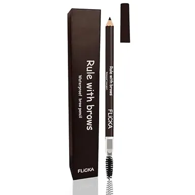 FLiCKA Rule Brow Pencil | Long-lasting Eyebrow Pencil with Spoolie | Natural-Looking Define & Blend | Brown | 1.2g | Perfect for Daily Use thumbnail 2