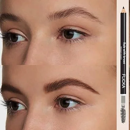 FLiCKA Rule Brow Pencil | Long-lasting Eyebrow Pencil with Spoolie | Natural-Looking Define & Blend | Brown | 1.2g | Perfect for Daily Use image 4