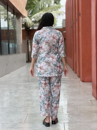 Women Daily Wear Co Ord Set | Large Size Cotton Outfit | Stylish Plus Size Matching Dress thumbnail 1