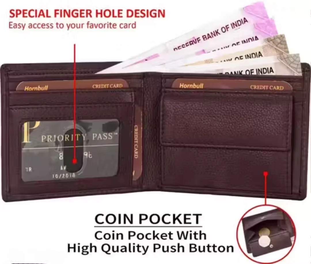 Clatic Men’s Brown Leather Wallet |RFID Blocking Genuine Leather |Slim Design Multiple Card Slots| Daily Use Wallet image 2