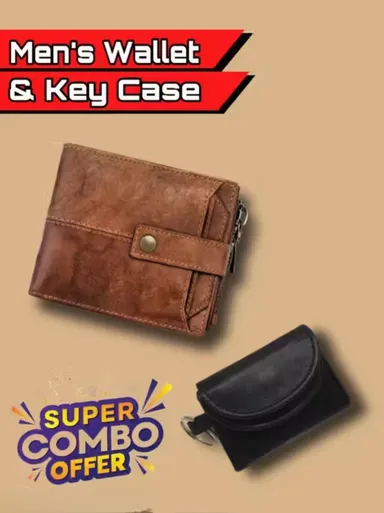 Clatic Genuine Leather RFID Wallet | Keycase Combo for Men |Buffalo Leather, Premium Slim Wallet, RFID Secured thumbnail 0
