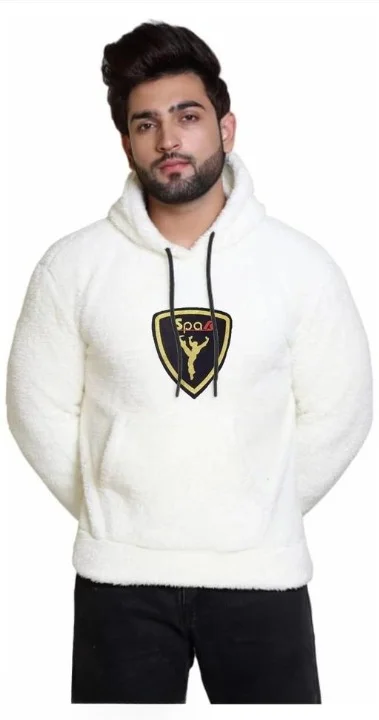 FrostEdge Men Hoodie M Size | Wool Blend Fleece Sweatshirt Full Sleeve Printed Hoodie with Pocket & Hood image 1