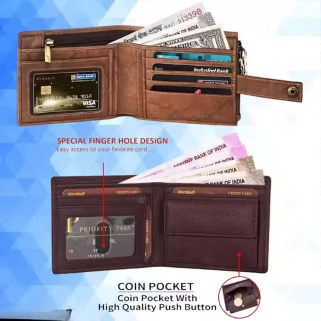 Clatic Genuine Leather RFID Wallet Combo | Buffalo Leather 2-Pack Men’s Wallet image 2