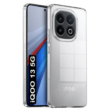 Transparent Soft Shockproof Back Cover for IQOO 13 5G | Clear Silicone Full Body Protection | Non-Yellowing | Lightweight Case thumbnail 0