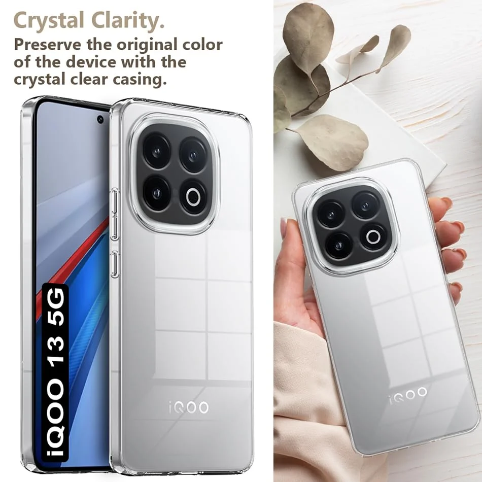 Transparent Soft Shockproof Back Cover for IQOO 13 5G | Clear Silicone Full Body Protection | Non-Yellowing | Lightweight Case image 4