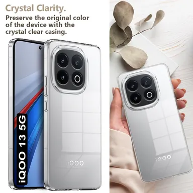 Transparent Soft Shockproof Back Cover for IQOO 13 5G | Clear Silicone Full Body Protection | Non-Yellowing | Lightweight Case thumbnail 3