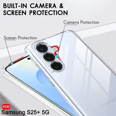 Soft Silicon Case | Scratch‑Resistant Transparent Cover for Samsung S25 Plus 5G | Ultra Slim Back | Camera Protection Non‑Yellow Silicone thumbnail 2