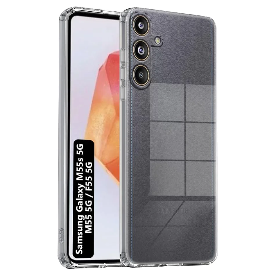 Samsung Galaxy F55 5G / M55 5G Transparent Silicone Back Cover | Slim Clear Case with Camera Protection | Lightweight Fit image 1