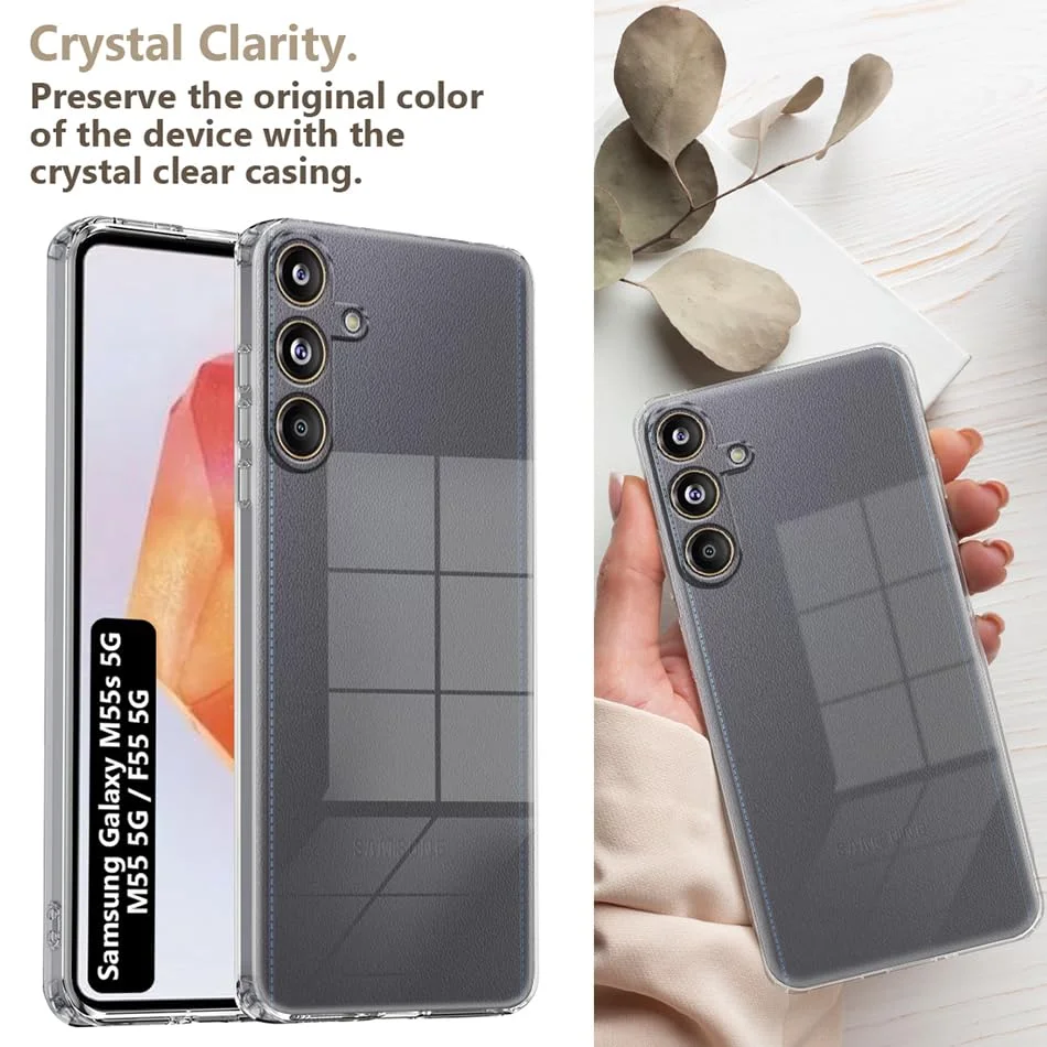 Samsung Galaxy F55 5G / M55 5G Transparent Silicone Back Cover | Slim Clear Case with Camera Protection | Lightweight Fit image 3