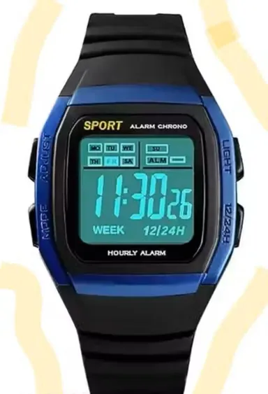 Blue Digital Sports Watch for Men | Waterproof Shockproof | Sports Fitness Outdoor | Lightweight Rugged Design thumbnail 0