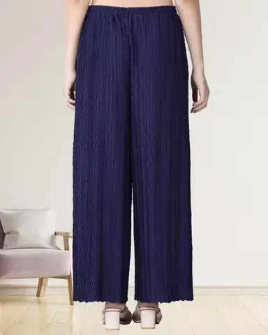 Women Palazzo Combo | Stylish Pleated Design | Viscose Lycra| Comfortable Elastic Waist Trousers | 5XL Size  thumbnail 1