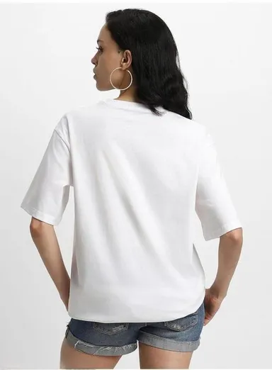 Women’s Down Shoulder Printed Cotton T-Shirt | Size S | Trendy Casual Wear thumbnail 2