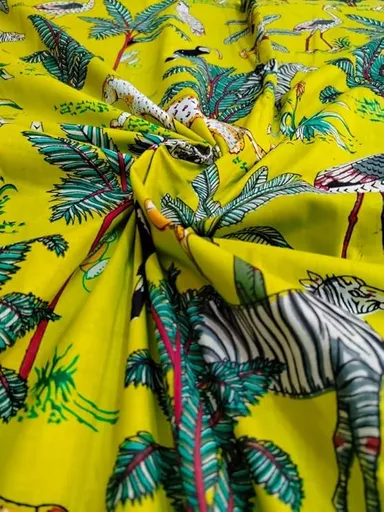 Pure Cotton Printed Running Dress Material Fabric 5 Metre 44‑Inch Width Green Premium Kurti Salwar Suit Top Indian Ethnic Tailor Cut Cloth for Daily Casual Party Wear thumbnail 2