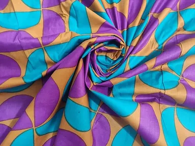 Blue Floral Paisley Hand Block Printed Cotton Fabric 2.5 Meter 44 Inch Width for Women Kurti & Dress Material. thumbnail 0