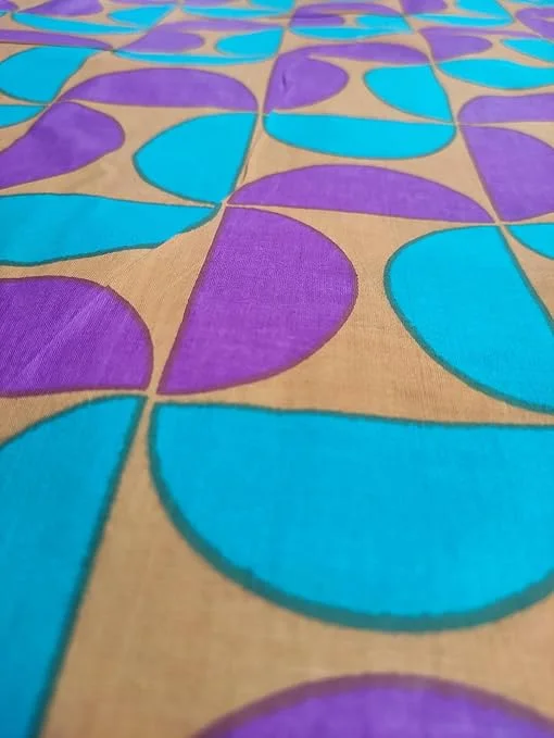 Blue Floral Paisley Hand Block Printed Cotton Fabric 2.5 Meter 44 Inch Width for Women Kurti & Dress Material. image 3
