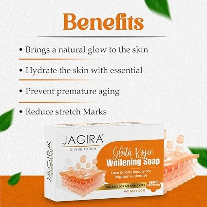 JAGIRA Divine Touch Soap(4 pack) | Natural Face & Body Beauty Bar | Skin Brightening, Sulphate-Free, Handmade | 100 g 2 Pack | Men & Women image 3