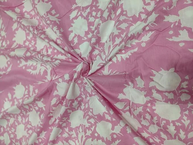 Pure Cotton Fabric for Womens Kurti| Unstitched Dress Material| Baby Pink 2.5 Meter | Soft Summer Cotton for Tailoring image 1