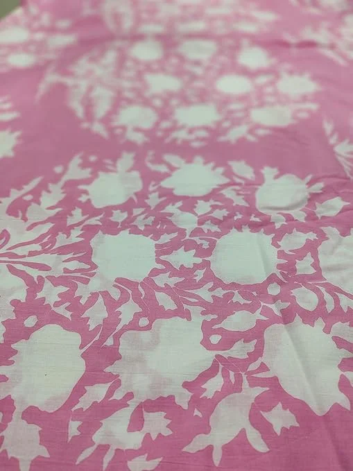 Pure Cotton Fabric for Womens Kurti| Unstitched Dress Material| Baby Pink 2.5 Meter | Soft Summer Cotton for Tailoring image 2