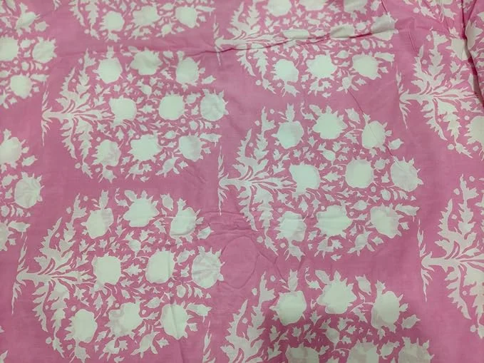 Pure Cotton Fabric for Womens Kurti| Unstitched Dress Material| Baby Pink 2.5 Meter | Soft Summer Cotton for Tailoring image 3