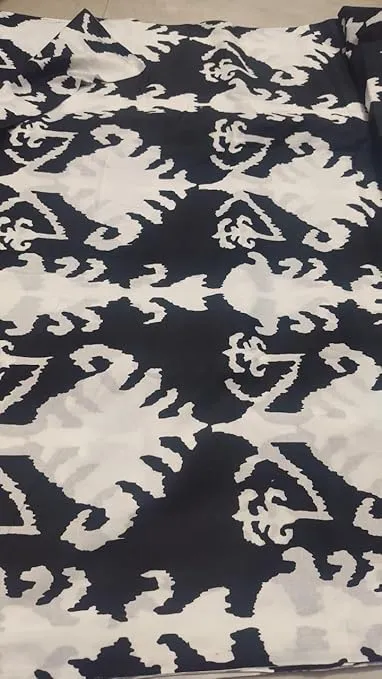 Pure Cotton Unstitched Printed Fabric 2.5 Meter Black Soft Breathable Tailoring Cloth for Women Kurti Blouse Lehenga Saree Ethnic Dress Material thumbnail 1