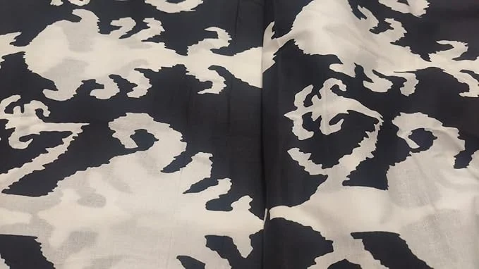 Pure Cotton Unstitched Printed Fabric 2.5 Meter Black Soft Breathable Tailoring Cloth for Women Kurti Blouse Lehenga Saree Ethnic Dress Material image 3