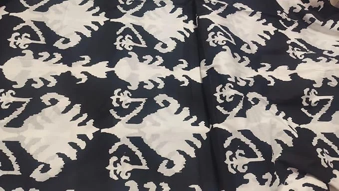 Pure Cotton Unstitched Printed Fabric 2.5 Meter Black Soft Breathable Tailoring Cloth for Women Kurti Blouse Lehenga Saree Ethnic Dress Material image 4