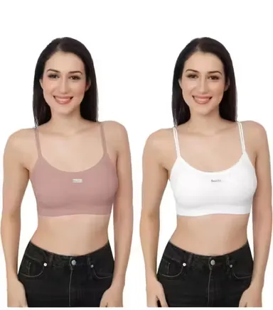  Cotton Sports Bras | Full Coverage Padded Non Wired Gym & Everyday Wear | Size M thumbnail 0