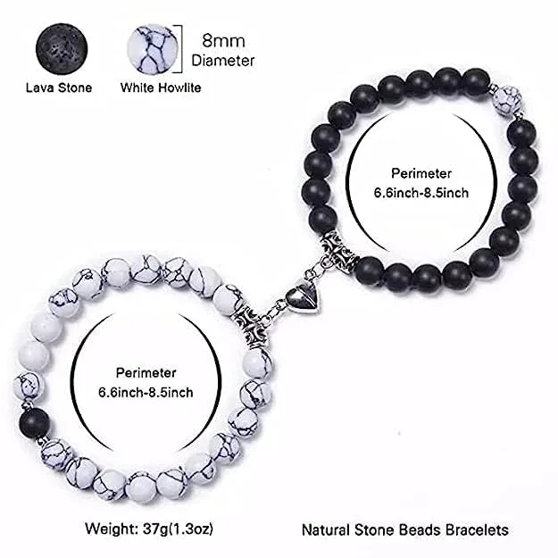 Couple Magnetic Stainless Steel Heart Chain Bracelets | Matching Propose Gift Set for Boyfriend & Girlfriend | Best Valentine’s Day Lovers Friendship Bracelet image 3