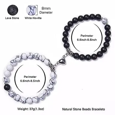 Couple Magnetic Stainless Steel Heart Chain Bracelets | Matching Propose Gift Set for Boyfriend & Girlfriend | Best Valentine’s Day Lovers Friendship Bracelet thumbnail 2