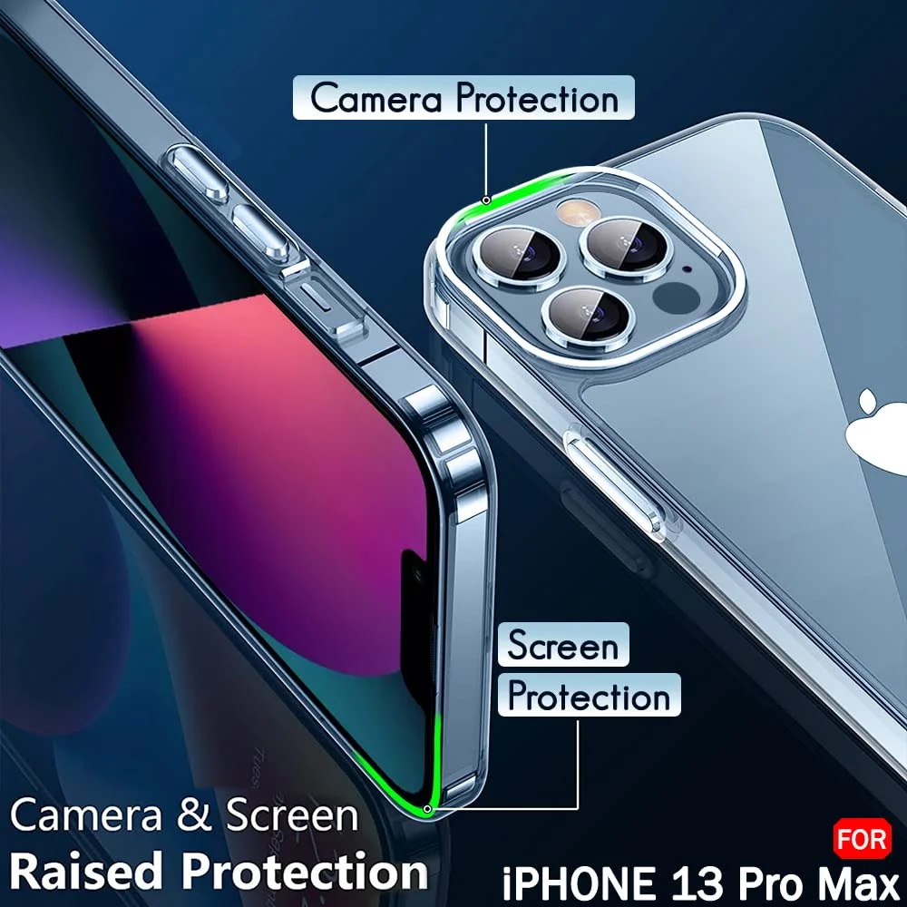 Transparent Back Cover for Apple iPhone 13 Pro Max | Shockproof TPU Case| Slim Flexible Anti-Scratch Clear Protective Case image 2