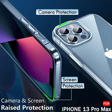 Transparent Back Cover for Apple iPhone 13 Pro Max | Shockproof TPU Case| Slim Flexible Anti-Scratch Clear Protective Case thumbnail 1