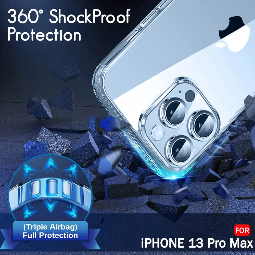 Transparent Back Cover for Apple iPhone 13 Pro Max | Shockproof TPU Case| Slim Flexible Anti-Scratch Clear Protective Case image 3