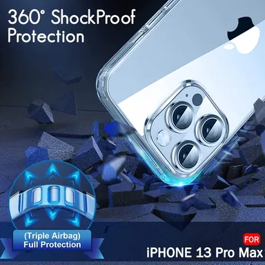Transparent Back Cover for Apple iPhone 13 Pro Max | Shockproof TPU Case| Slim Flexible Anti-Scratch Clear Protective Case thumbnail 2