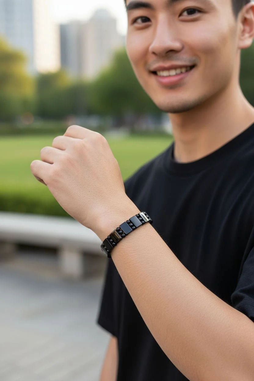 Healing Touch Bio Magnetic Bracelet | BP Control Band | Titanium Healing Therapy Unisex Wristwrap image 1