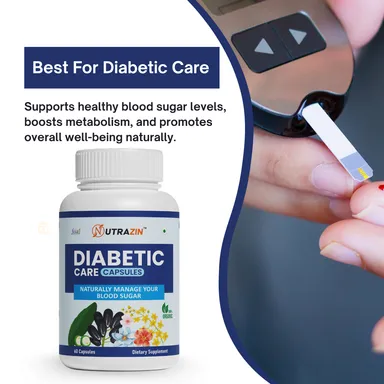 Nutrazin Diabetic Care Capsules - 60 | Herbal Sugar Control Supplement for Blood Glucose Balance thumbnail 3