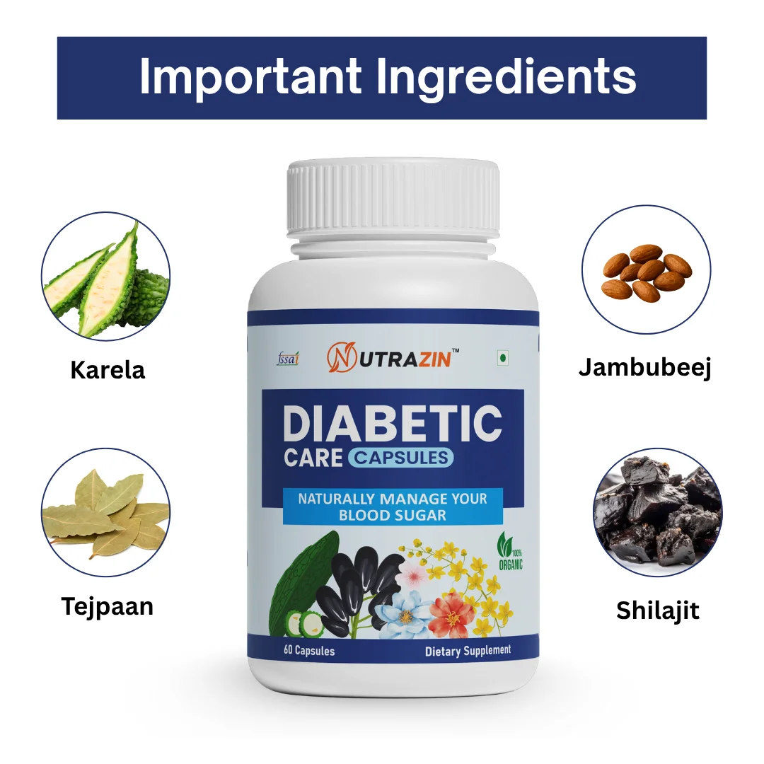 Nutrazin Diabetic Care Capsules - 60 | Herbal Sugar Control Supplement for Blood Glucose Balance image 3