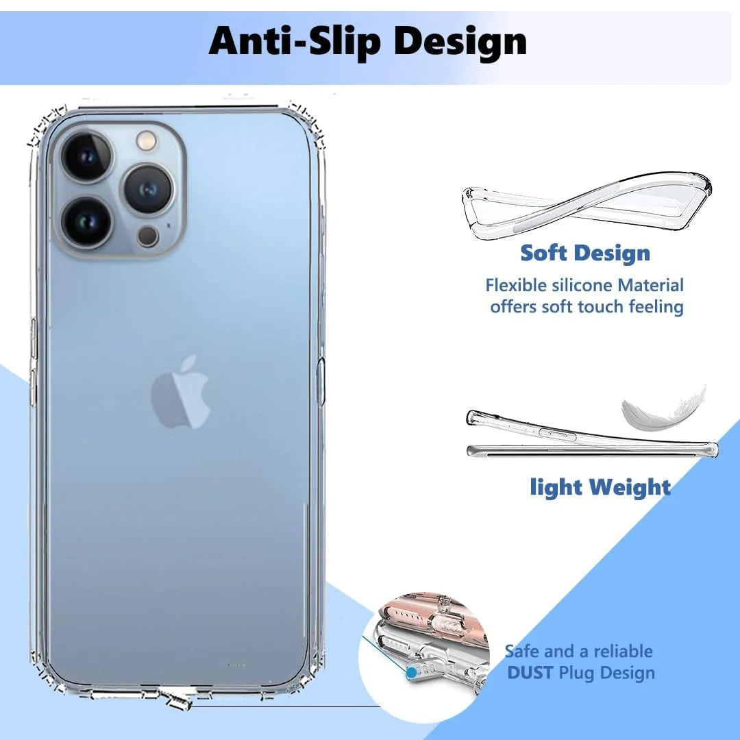 Soft Silicone Case for iPhone 14 Pro Max | Scratch‑Resistant Transparent Bumper | Anti‑Slip Grip image 2