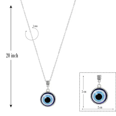 Evil Eye Protection Pendant Necklace | Blue Nazar Evil Eye Charm Necklace for Good Luck and Spiritual Protection thumbnail 1