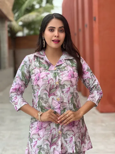 Daily Wear Plus Size Women Co‑ord Set  Breathable Cotton Two‑Piece Summer Outfit Casual Matching Top & Bottom for Comfort, Everyday Wear & Summer Fashion thumbnail 3