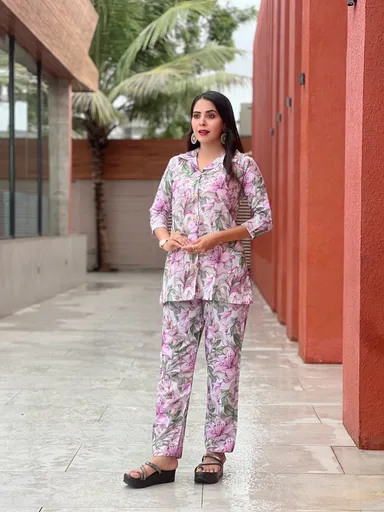 Daily Wear Plus Size Women Co‑ord Set  Breathable Cotton Two‑Piece Summer Outfit Casual Matching Top & Bottom for Comfort, Everyday Wear & Summer Fashion thumbnail 0
