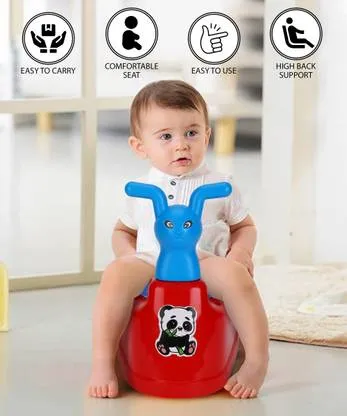 Baby Toilet Trainer Potty Seat with Lid Cover | Removable Tray | Plastic, Comfortable & Safe | Kids Potty Training Essentials | Durable, Easy Clean | Blue thumbnail 0