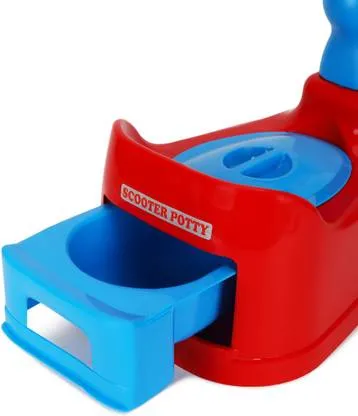 Baby Toilet Trainer Potty Seat with Lid Cover | Removable Tray | Plastic, Comfortable & Safe | Kids Potty Training Essentials | Durable, Easy Clean | Blue thumbnail 2