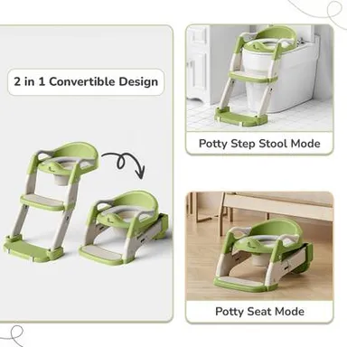 R for Rabbit Hilltop Trainer Potty Step Stool | Multifunctional Baby Toilet Trainer | Easy Installation, Lightweight | Kids Potty Seat, Polypropylene thumbnail 1